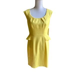 NWT Kay Unger yellow peplum summer dress size 10
